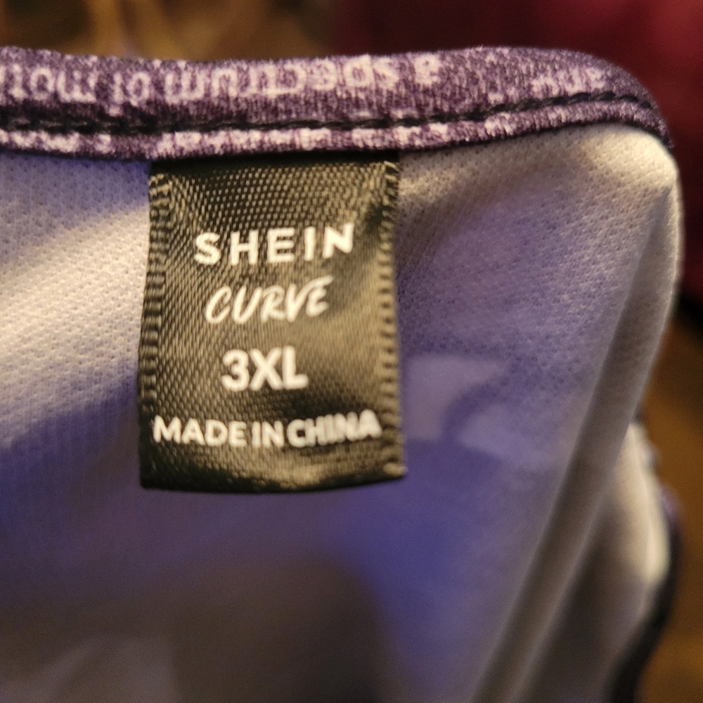 SHEIN Curve 3XL Black & White Word Print Dress